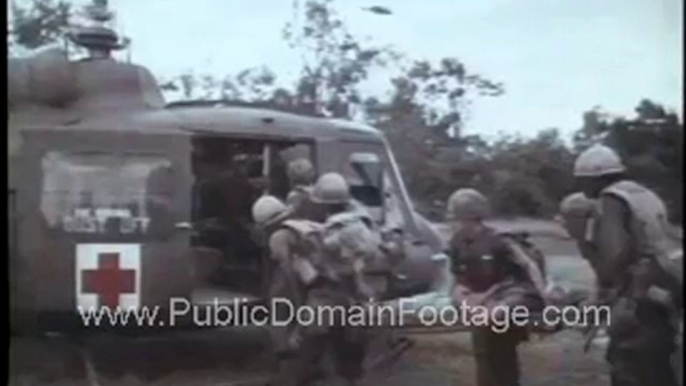 Vietnam Medic Chopper Picking Up Injured Soldier  Footage