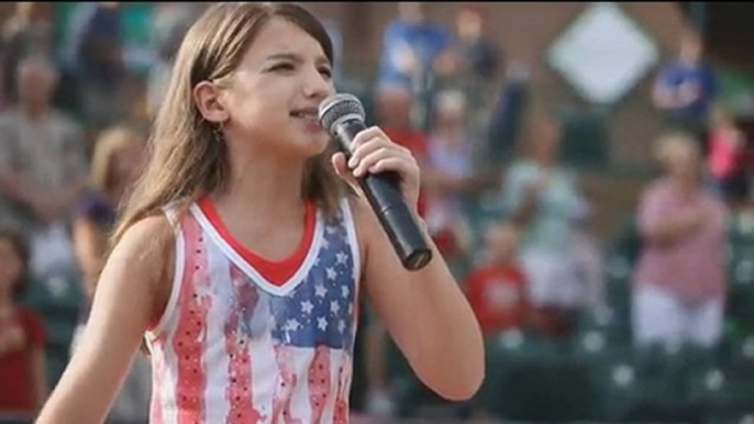 Amazing 10 year old  Haley Sings National Anthem