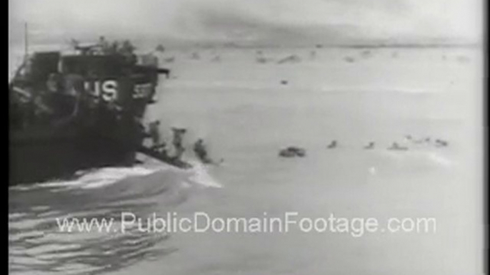 Storming the Beaches on D-Day II Public Domain Footage