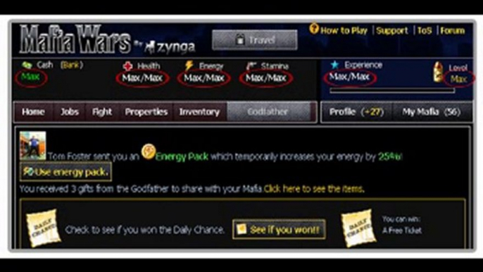 Mafia Wars Cheat Guide 2010, Cheat Unlimited Stamina