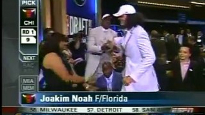 Joakim Noah Drafted #9 Overall 2007 NBA Draft