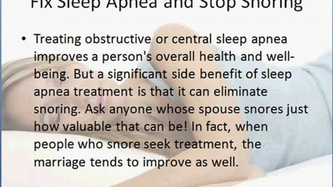 Curing Sleep Apnea Cures Snoring - Stop Snoring