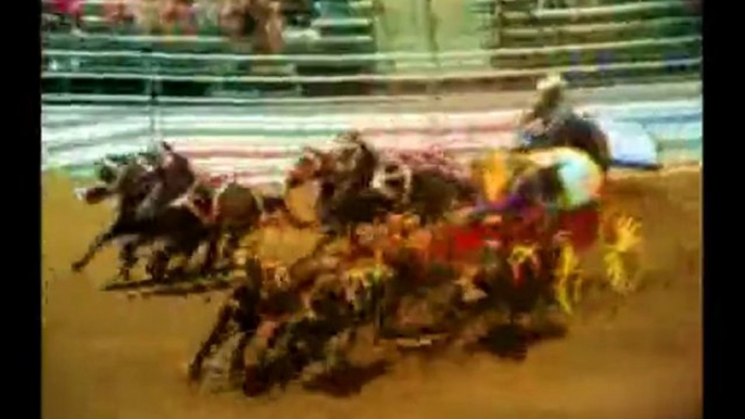 HORSE & WAGON RACE, THEY LOST THEIR  WHEELS !
