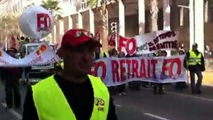 Manifestation FO toulon 83  retraites 12 Octobre 2010 CHITS