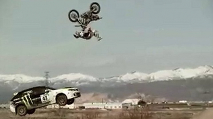 Travis Pastrana and Ken Block Freestyle Moto & Rally Jump