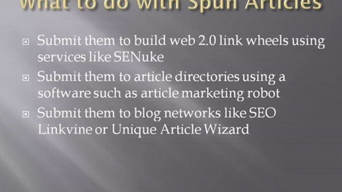 Article Spinning Tips