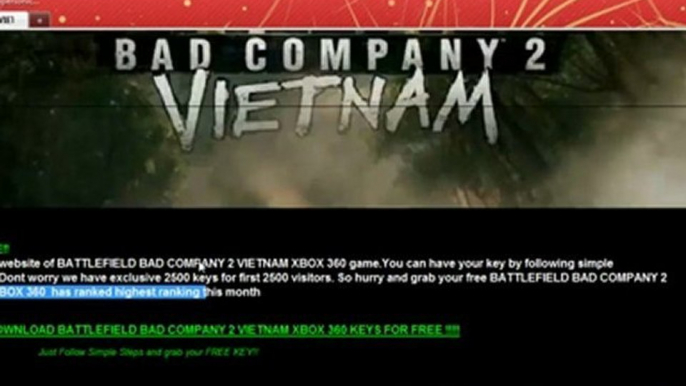 BATTLEFIELD BAD COMPANY 2 VIETNAM XBOX 360 SERIAL KEY GEN