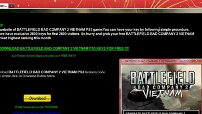 BATTLEFIELD BAD COMPANY 2 VIETNAM PS3 SERIAL KEY GEN