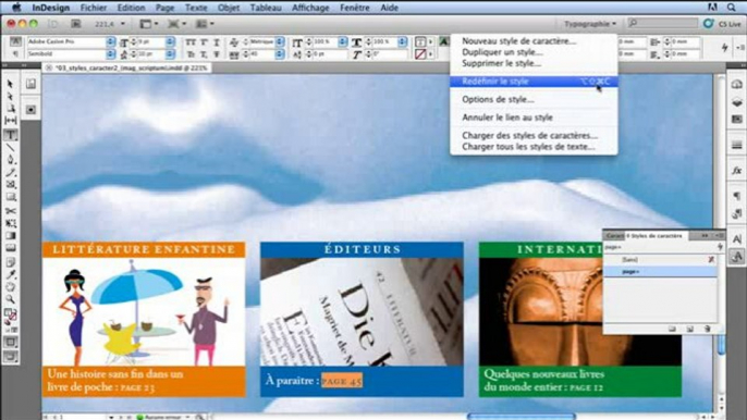 Adobe InDesign CS5 : La gestion des styles de caractère