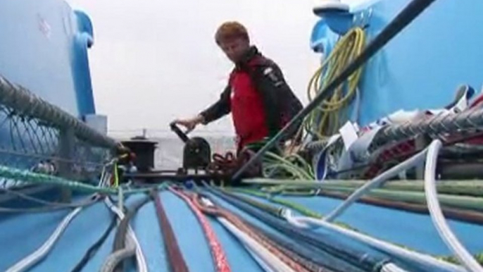 Jean-Pierre Dick et Loick Peyron à bord de Virbac-Paprec 3