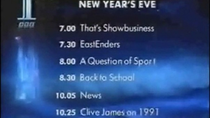 BBC1 Continuity (2), Monday 30th December 1991