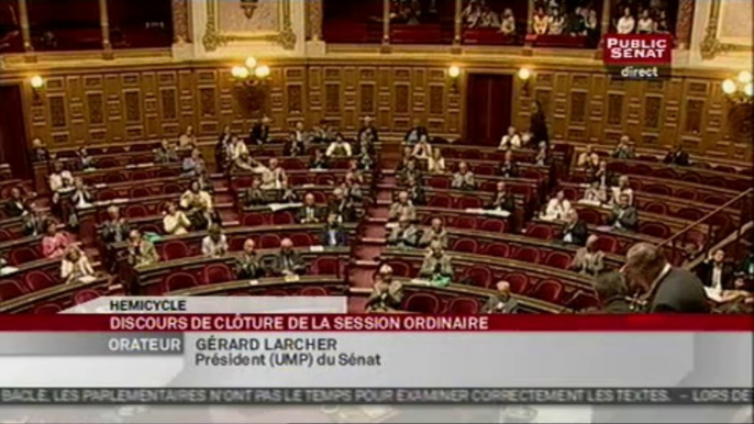 SEANCE,Discours de fin de session parlementaire par le Président du Sénat