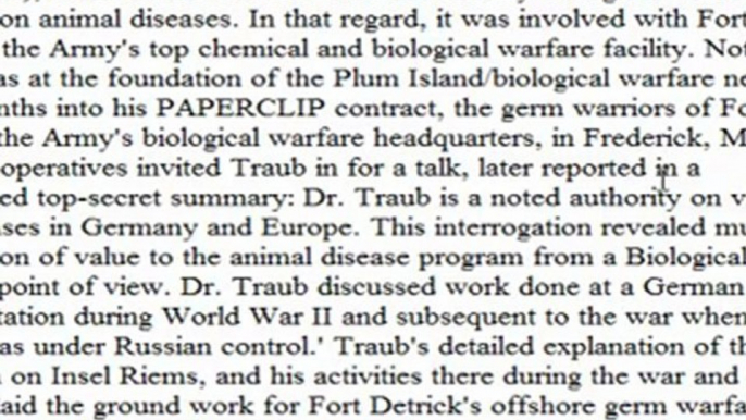 PT4 PLUM ISLAND, ERICH TRAUB, AND BIO-WARFARE