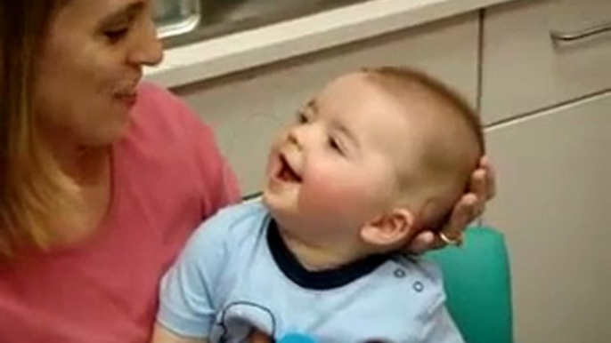 8 Month Old Deaf Baby's Reaction To Cochlear Implant Being Activated