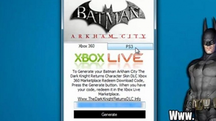 Batman Arkham City The Dark Knight Returns Character Skin Costume DLC Free on Xbox 360 And PS3