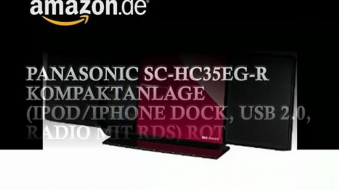 Panasonic SC-HC35EG-R Kompaktanlage (iPod/iPhone Dock, USB 2.0, Radio mit RDS) rot