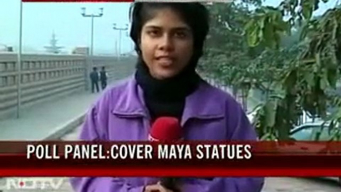 UP polls: After poll panel's order, draping of Mayawati's statues begins