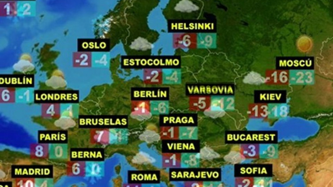 El tiempo en Europa, por países, previsión del jueves 26 y el viernes 27 de enero