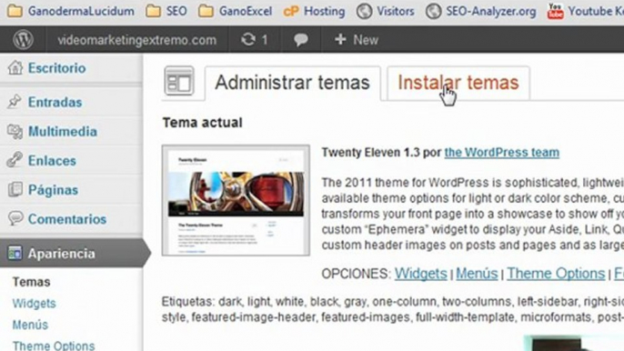 Tutorial Wordpress Tema 3 Como Instalar Temas