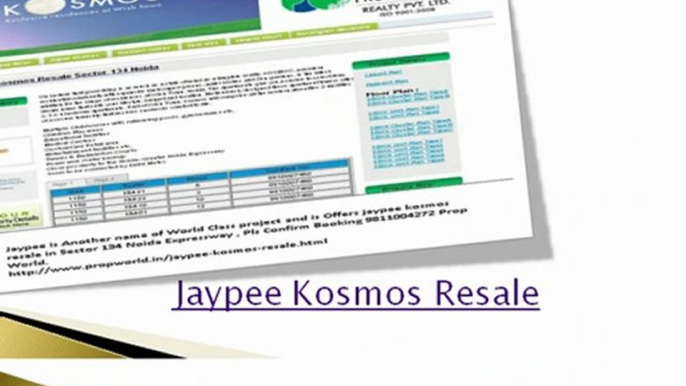 Jaypee Kosmos Resale-9910007460-Jaypee Kosmos Resale Noida-Jaypee Kosmos Resale sector 134 Noida  Expressway