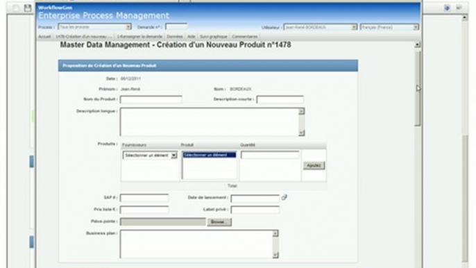 Logiciel BPM WorkflowGen : Editeur de Formulaire Web Intégré