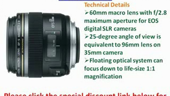 NEW Canon EF-S 60mm f2.8 Macro USM Digital SLR Lens for EOS Digital SLR Cameras