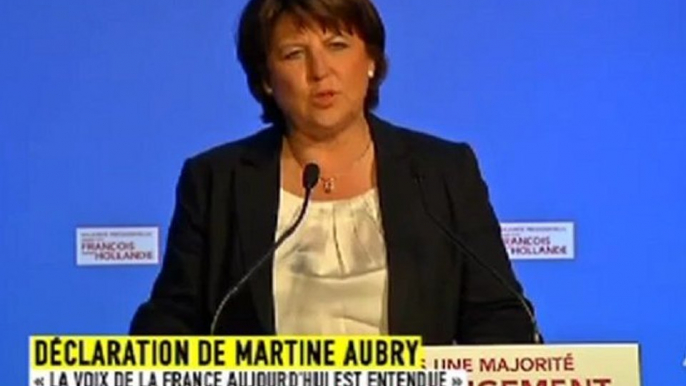 Martine Aubry : "Une pensée particulière pour Ségolène Royal"