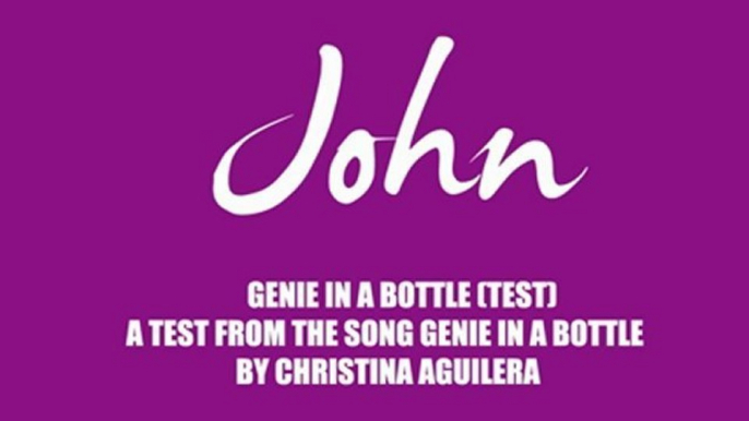 Christina Aguilera: Genie in a Bottle - A Cover by John (Test)