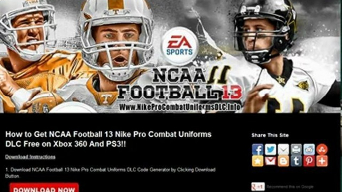 Get Free NCAA Football 13 Nike Pro Combat Premium Uniforms