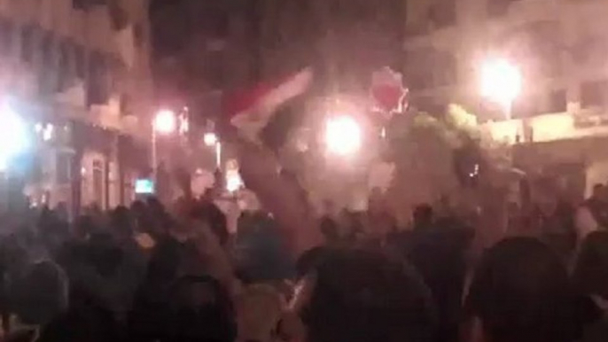 Protesters in Cairo's Tahrir Square react to Mubarak's speech