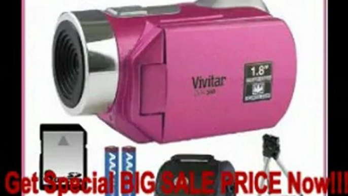 Vivitar Vivicam DVR-560 5.1MP Digital Video Recorder Camcorder with 1.8-inch LCD Screen in Pink + 8GB Accessory Kit