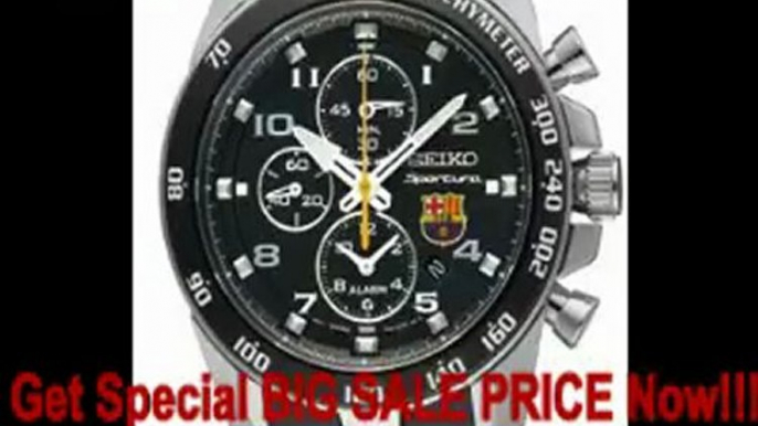 New Seiko Mens FC Barcelona Limited Edition Sportura Chronograph SNAE93 Watch Best Price