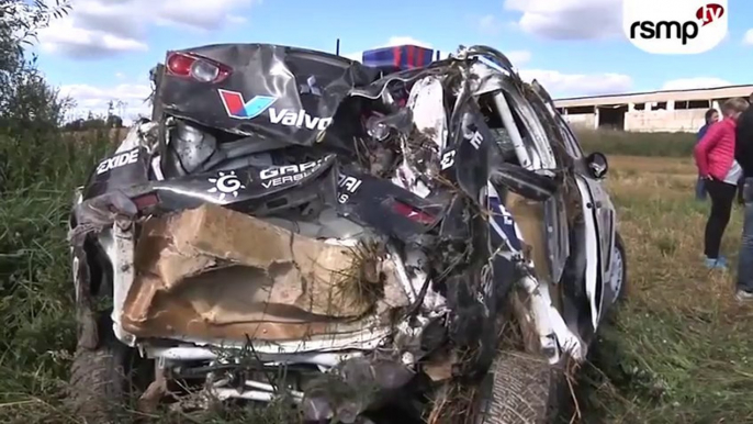 Enorme crash en rallye, Kauno ruduo 2013 - voiture complètement détruite.