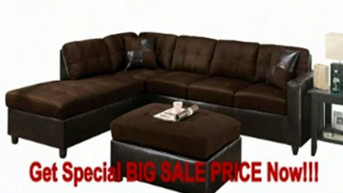 BEST BUY Acme Milano Left Facing Sectional Sofa, Chocolate Finish