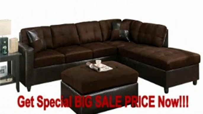 Acme Milano Right Facing Sectional Sofa, Chocolate Finish FOR SALE