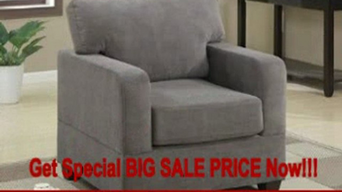 BEST PRICE Arm Sofa Chair in Charcoal Waffle Suede