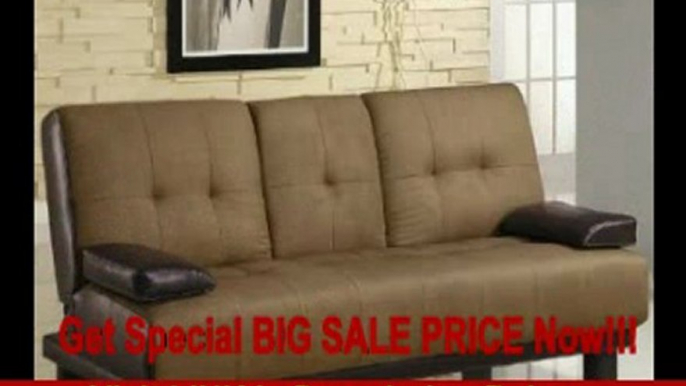 SPECIAL DISCOUNT  Futon Sofa Bed with Drop Down Console in Two Tone Finish