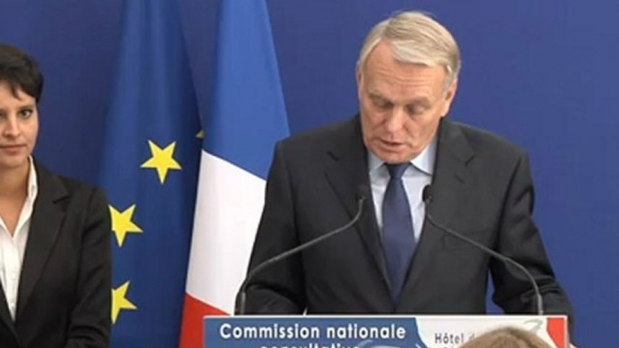 Extrait du discours du Premier ministre Jean-Marc Ayrault lors de l'installation de la Commission Nationale Consultative des Droits de l'Homme