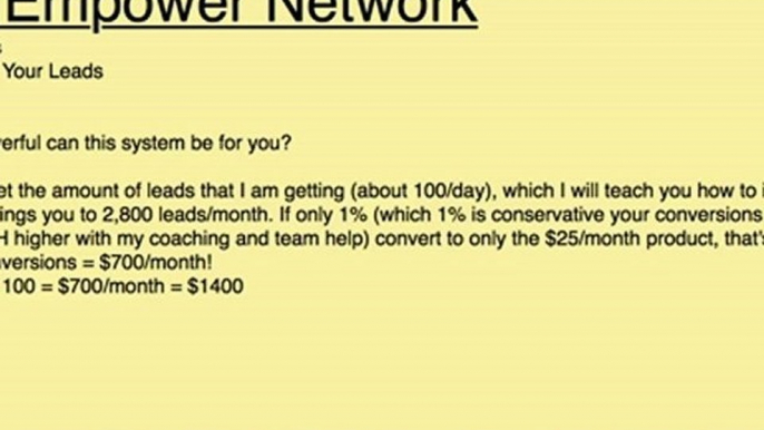 Empower Network Proof - Empower Network Results - 292 Leads in 48 Hours!