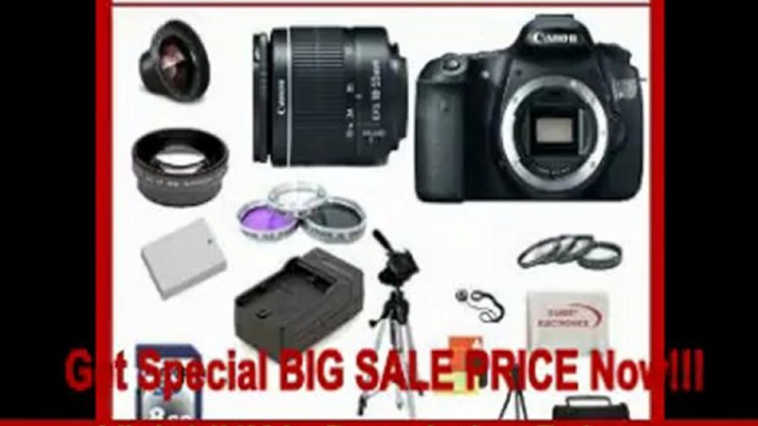 Canon EOS 60D DSLR Camera Kit with Ultimate Proate Pro Package: Featuring Canon EF-S 18-55mm f/3.5-5.6 IS II, Also Includes: 0.45x High Definition Wide Angle Lens & 2x Telephoto HD Lens, 3 Piece Filter Kit & 4 Piece Macro Lens Kit, Extra LP-E6 Replac