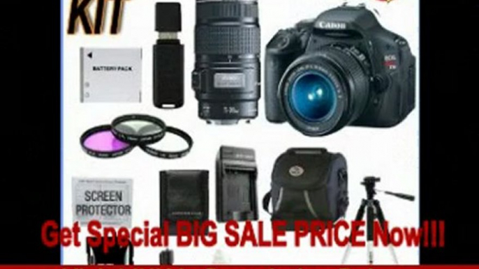 Canon EOS Rebel T3i 18 MP CMOS Digital SLR Camera and DIGIC 4 Imaging with EF-S 18-55mm f/3.5-5.6 IS Lens & Canon EF 75-300mm f/4-5.6 III Telephoto Zoom Lens (2 Lens Kit!!!!) W/32GB SDHC Memory+ Extra LPE8 Battery + AC/DC Charger + 3 Piece 58MM Filte