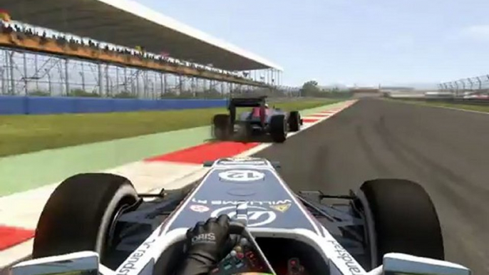 F1 2011 - GP d'Inde - Kier vs Schumacher (4) en onboard