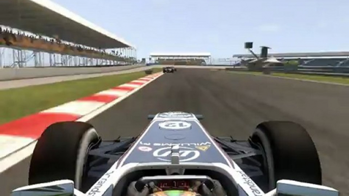 F1 2011 - GP d'Inde - Kier vs Schumacher (5) en onboard