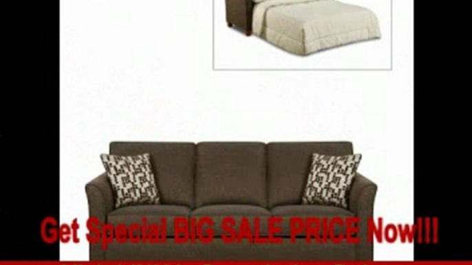 BEST BUY Simmons Chenille Chocolate Fabric Queen Size Sofa Sleeper