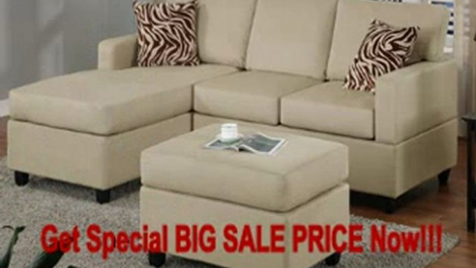 BEST BUY 3pc Sectional Sofa Set with Reversible Chaise and Ottoman in Red