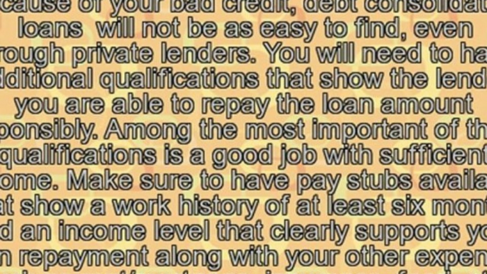 Debt Consolidation Loans With Bad Credit Factors To Consider