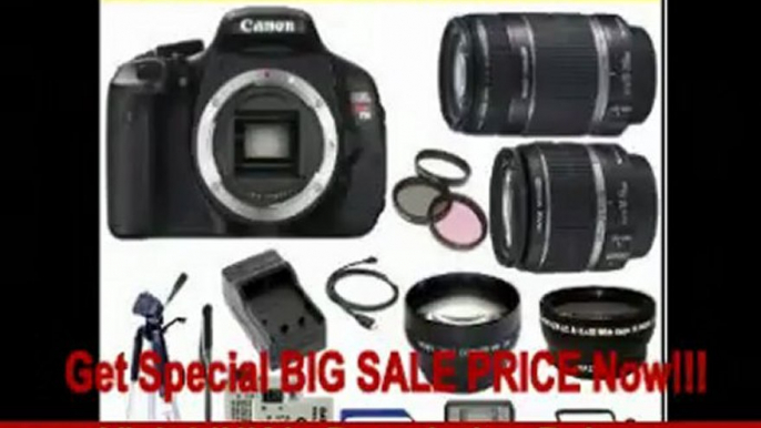 BEST PRICE Canon EOS Rebel T3i SLR Digital Camera Kit with Canon 18-55mm IS Lens + Canon 55-250mm Is Lens + Wide Angle Macro Lens + 2x Telephoto Lens + 3 Pc Filter KIT + 16GB SDHC Memory Card & Much More!!