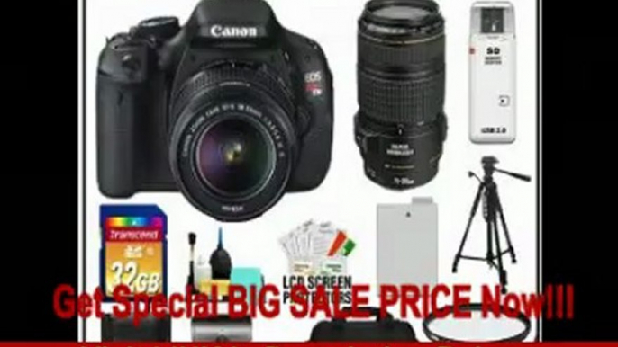 SPECIAL DISCOUNT Canon EOS Rebel T3i 18.0 MP Digital SLR Camera Body & EF-S 18-55mm IS II Lens with 70-300mm IS USM Lens + 32GB Card + Battery + Case + Filter Set + Tripod + Cleaning Kit