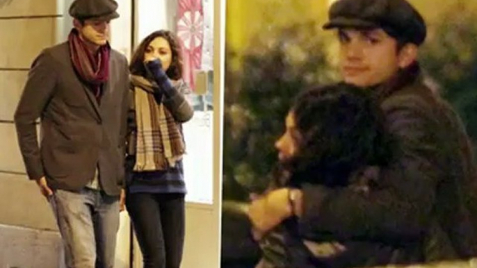 Ashton Kutcher and Mila Kunis Kiss in Rome