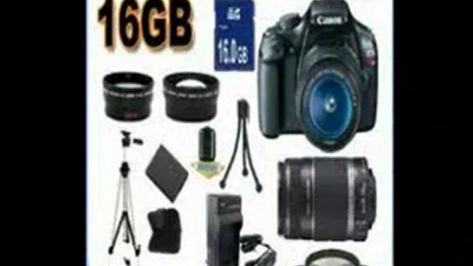 [BEST BUY] Canon EOS Rebel T3 12.2 MP CMOS Digital SLR with 18-55mm IS II Lens (Black) + Canon EF-S 55-250mm f/4.0-5.6 IS Telephoto Zoom Lens + 58mm 2x Telephoto lens + 58mm Wide Angle Lens (4 Lens Kit!!!) W/16G